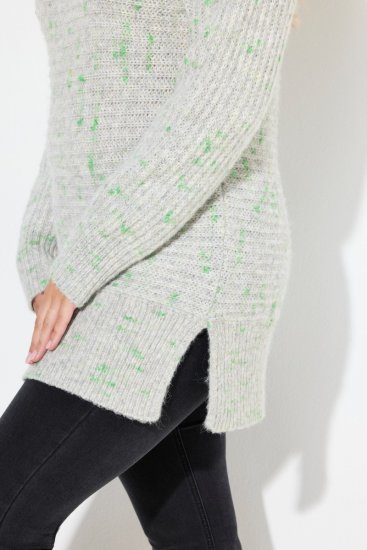 Ulla Popken Space Yarn Oversized Turtleneck Sweater Light Grey Melange - Sweaters & hoodies - Warme Sweatshirts, Hoodies & Truien