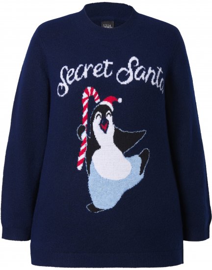 Ulla Popken Whimsical Holiday Sweater Navy - Sweaters & hoodies - 