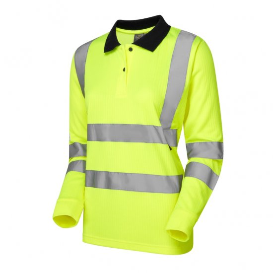 Leo Beaford EcoViz Comfort Women's Sleeved Polo Shirt Yellow - Werkkleding - 
