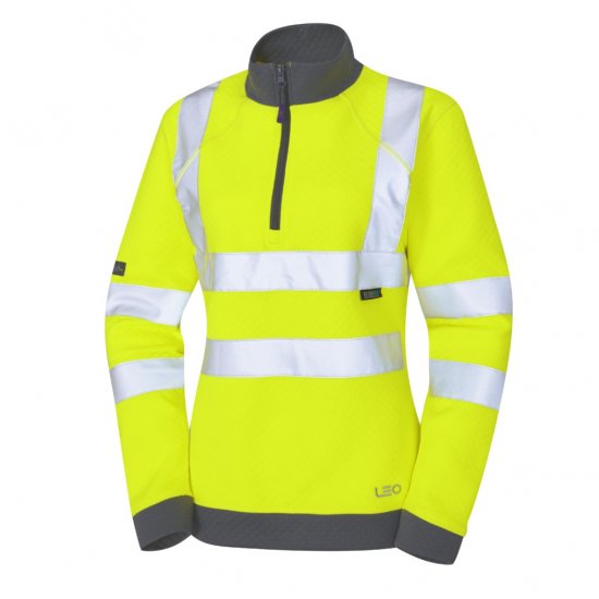 Leo Elberry EcoViz Women's 1/4 Zip Sweatshirt Yellow - Werkkleding - 