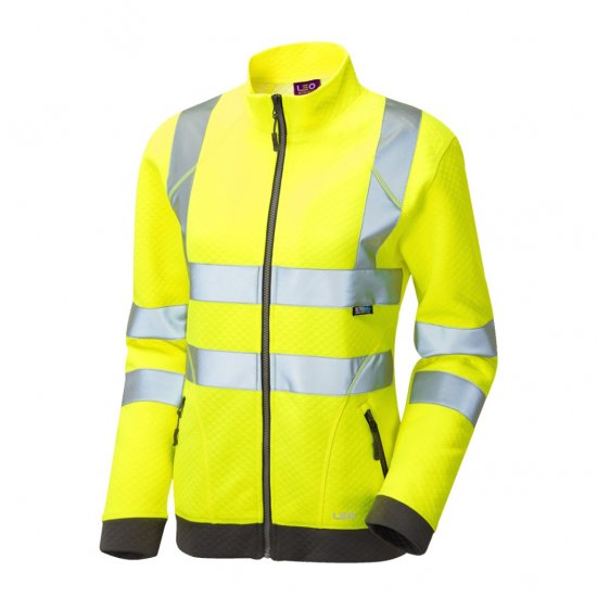 Leo Hollicombe EcoViz Women's Zipped Sweatshirt Yellow - Werkkleding - 