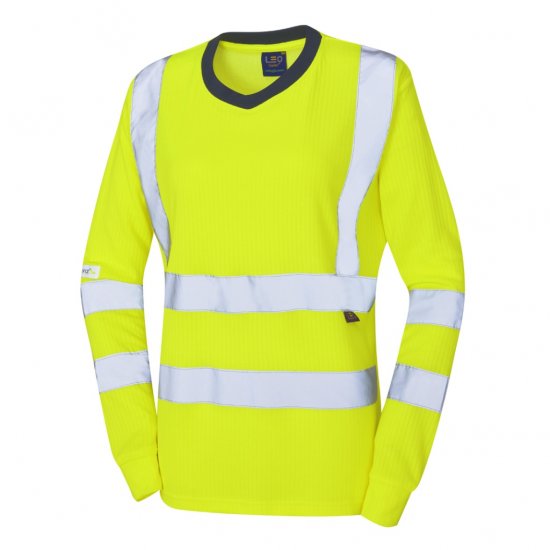 Leo Lydford EcoViz Comfort Women's Sleeved T-Shirt Yellow - Werkkleding - 