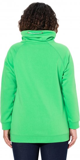 Ulla Popken Drawstring Collar Long Sleeve Sweatshirt Mint Green - Sweaters & hoodies - 