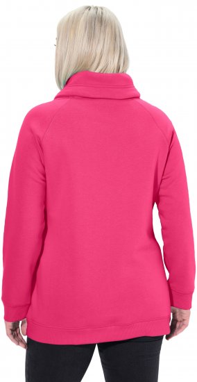 Ulla Popken Drawstring Collar Long Sleeve Sweatshirt Magenta Pink - Sweaters & hoodies - 