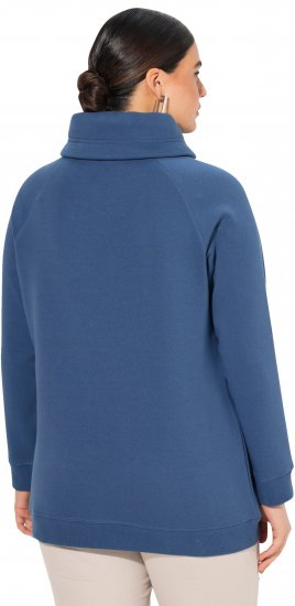 Ulla Popken Drawstring Collar Long Sleeve Sweatshirt Ink Blue - Sweaters & hoodies - 