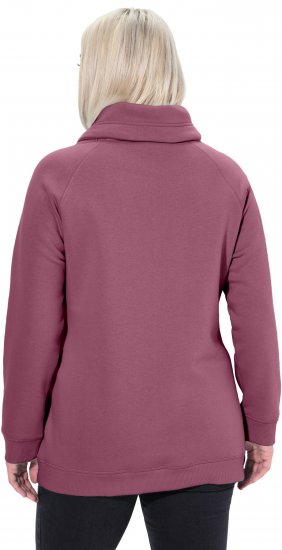 Ulla Popken Drawstring Collar Long Sleeve Sweatshirt Dark Rose - Sweaters & hoodies - 