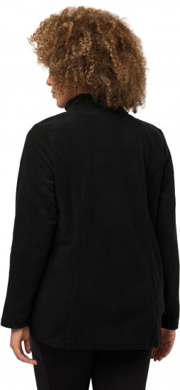 Ulla Popken Modular Fleece Zip Front Jacket Black - Sweaters & hoodies - 