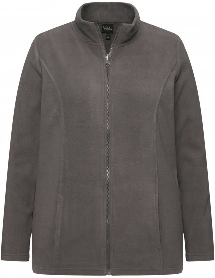 Ulla Popken Modular Fleece Zip Front Jacket Graphite Grey - Ulla Popken - 