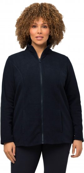 Ulla Popken Modular Fleece Zip Front Jacket Navy - Sweaters & hoodies - 