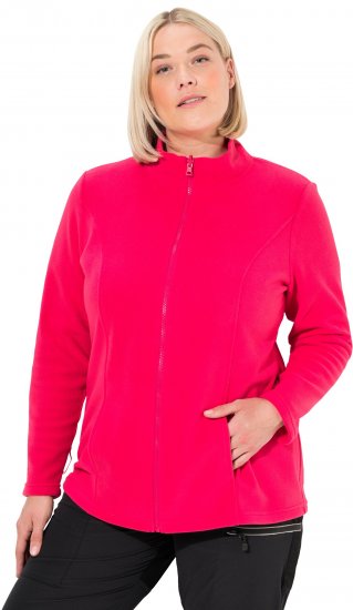 Ulla Popken Modular Fleece Zip Front Jacket Magenta - Sweaters & hoodies - 