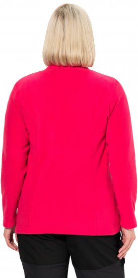 Ulla Popken Modular Fleece Zip Front Jacket Magenta - Sweaters & hoodies - 
