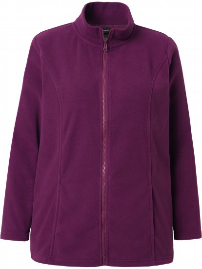 Ulla Popken Modular Fleece Zip Front Jacket Dark Cherry - Sweaters & hoodies - 