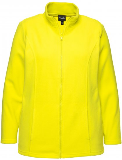Ulla Popken Modular Fleece Zip Front Jacket Lime - Sweaters & hoodies - 