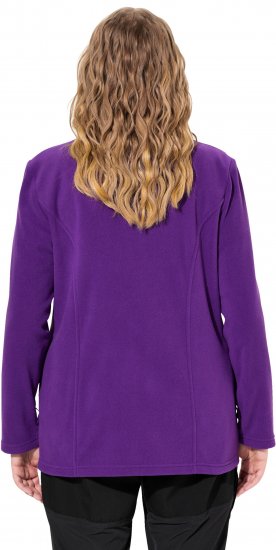 Ulla Popken Modular Fleece Zip Front Jacket Dark Plum - Sweaters & hoodies - 