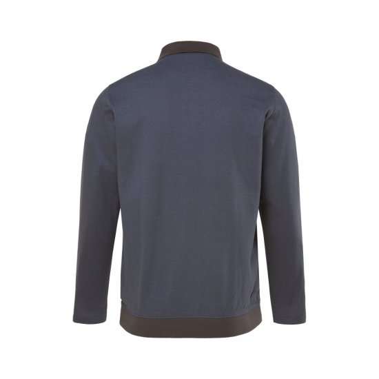 Boston Park Polo Shirt Long Sleeve Pique Grey - Polo shirts - Grote Maten Poloshirts Heren