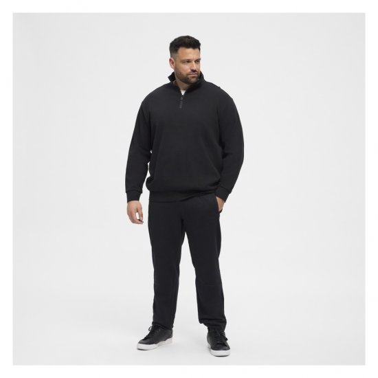 North Latitude Denim Half-Zip Sweatshirt Black - Sweaters & hoodies - Sweaters & Hoodies Grote Maten Heren