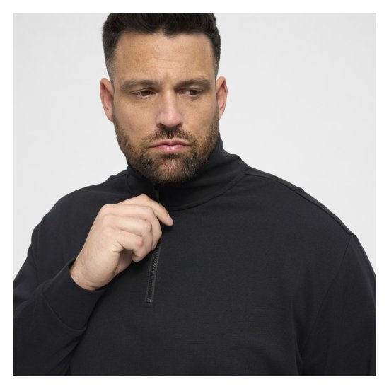 North Latitude Denim Half-Zip Sweatshirt Black - Sweaters & hoodies - Sweaters & Hoodies Grote Maten Heren