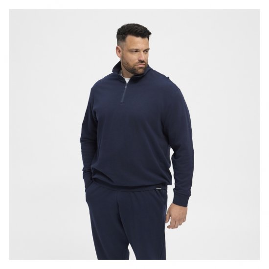 North Latitude Half-Zip Sweatshirt Navy Blue - Sweaters & hoodies - Sweaters & Hoodies Grote Maten Heren