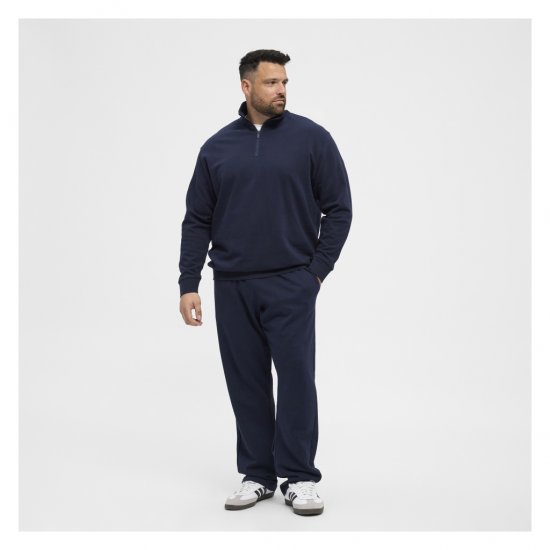 North Latitude Half-Zip Sweatshirt Navy Blue - Sweaters & hoodies - Sweaters & Hoodies Grote Maten Heren