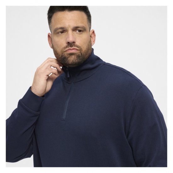 North Latitude Half-Zip Sweatshirt Navy Blue - Sweaters & hoodies - Sweaters & Hoodies Grote Maten Heren