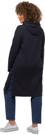 Ulla Popken Extra Long Abstract Graphic Hoodie Navy - Sweaters & hoodies - 