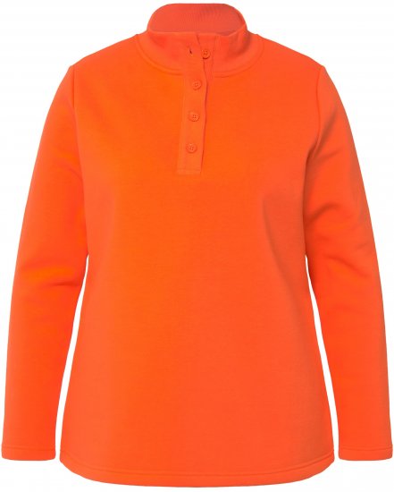 Ulla Popken Collared Long Sleeve Sweatshirt Tangerine - Sweaters & hoodies - 