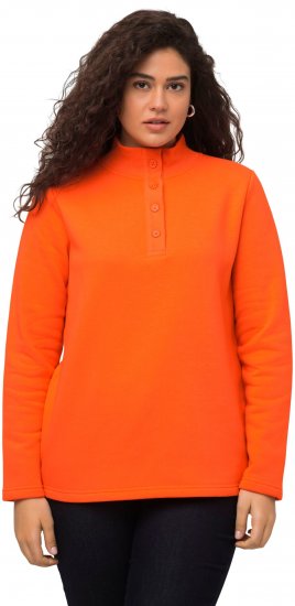 Ulla Popken Collared Long Sleeve Sweatshirt Tangerine - Sweaters & hoodies - 