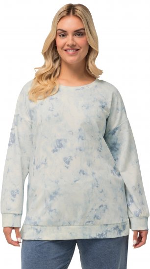 Ulla Popken Tie-Dyed Long Sleeve Sweatshirt Snow White - Sweaters & hoodies - 