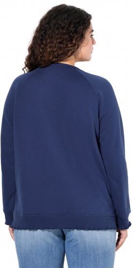 Ulla Popken NEW CASUAL Ruffled Hem Sweatshirt Navy - Sweaters & hoodies - 