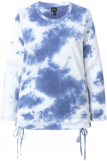 Ulla Popken Tie Dye Gathered Sweatshirt Atlantic Blue - Sweaters & hoodies - 