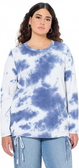 Ulla Popken Tie Dye Gathered Sweatshirt Atlantic Blue - Sweaters & hoodies - 