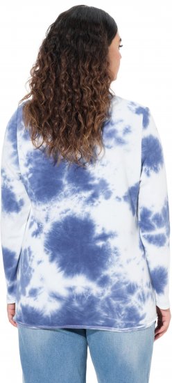 Ulla Popken Tie Dye Gathered Sweatshirt Atlantic Blue - Sweaters & hoodies - 