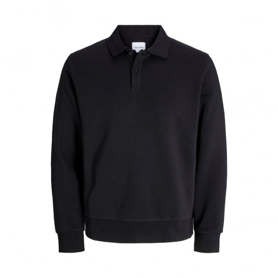 Jack & Jones Bradley Sweatshirt Polo Black - Sweaters & Hoodies - Sweaters & Hoodies Grote Maten Heren