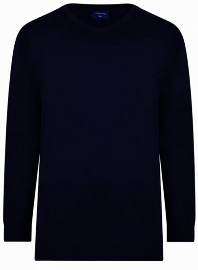 Espionage KW031 V-Neck Pullover Navy - Sweaters & hoodies - Sweaters & Hoodies Grote Maten Heren