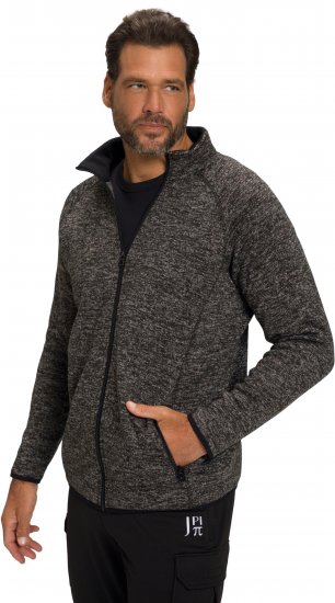 JAY-PI Knitted Fleece Jacket Gray - Jassen - Grote Maten Herenjassen