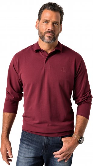 JP1880 Polo Shirt Pique Long Sleeve Red - Polo shirts - Grote Maten Poloshirts Heren