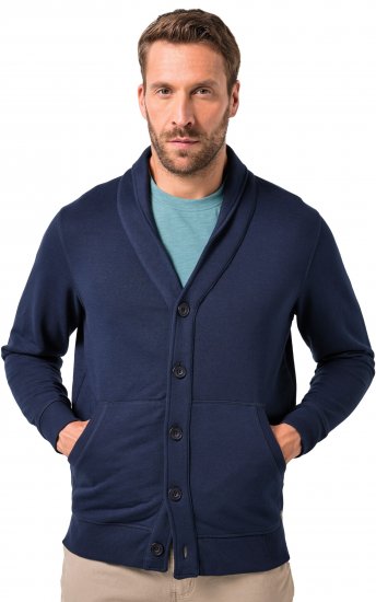 JP1880 Sweat Jacket Shawl Collar Navy - Sweaters & hoodies - Sweaters & Hoodies Grote Maten Heren