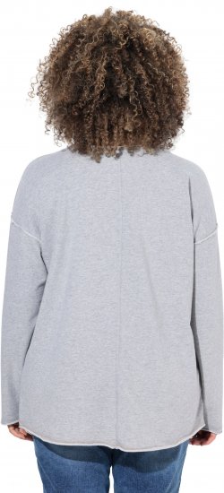 Ulla Popken Bow City Lettering Sweatshirt Light Grey Melange - Sweaters & hoodies - 