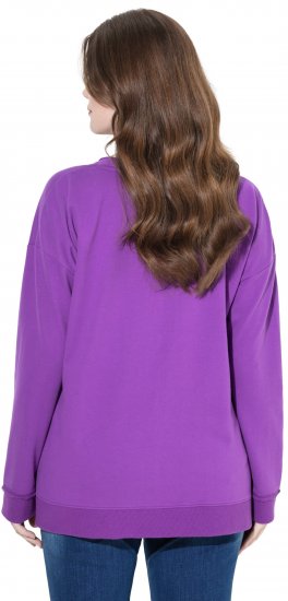 Ulla Popken Magnifique Split Style Sweatshirt Purple - Sweaters & hoodies - 