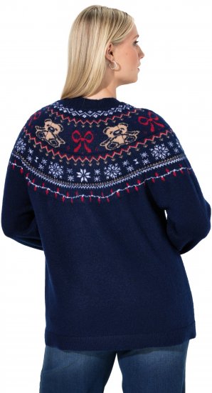 Ulla Popken Norwegian Style Christmas Sweater Blue - Sweaters & hoodies - 