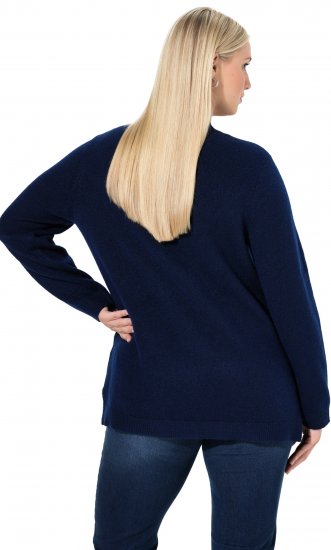 Ulla Popken Christmas Motif Classic Fit Sweater Navy - Sweaters & hoodies - 