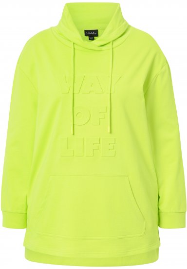 Ulla Popken Embossed Letter Sweatshirt Lime - Sweaters & hoodies - 