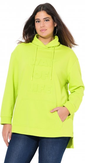 Ulla Popken Embossed Letter Sweatshirt Lime - Sweaters & hoodies - 