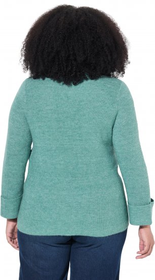 Ulla Popken Asymmetric Zipper Turtleneck Sweater Green - Sweaters & hoodies - 
