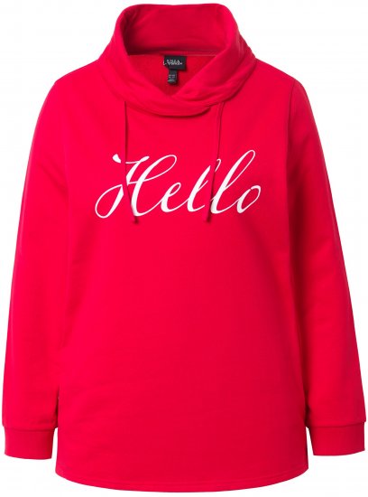 Ulla Popken HELLO Classic Fit Stand-Up Collar Sweatshirt Lychee - Sweaters & hoodies - 