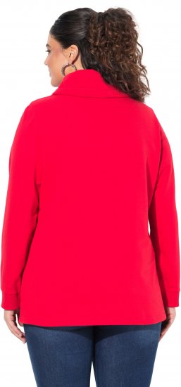 Ulla Popken HELLO Classic Fit Stand-Up Collar Sweatshirt Lychee - Sweaters & hoodies - 