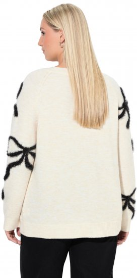 Ulla Popken Glitter Bow Sweater Chalk - Sweaters & hoodies - 