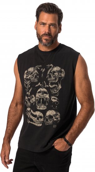 JP1880 Tanktop Skulls Black - T-shirts - Grote Maten T-shirts Heren
