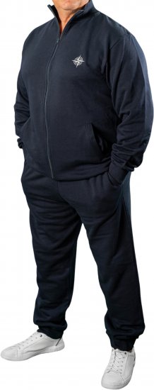 20 Nodi Mistral Tracksuit in Combed Fleece Cotton Navy - Trainingspakken - Grote Maten Trainingspakken Heren