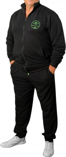 20 Nodi Ostro Stretch Fleece Cotton Tracksuit Black - Trainingspakken - Grote Maten Trainingspakken Heren